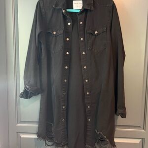 Highway Jeans Charcoal Denim Jacket Dress